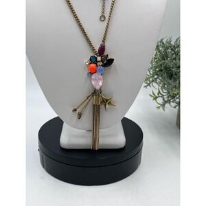 J. Crew Iridescent Pink Rhinestone
Star Tassel Charm Pendant
Necklace‎